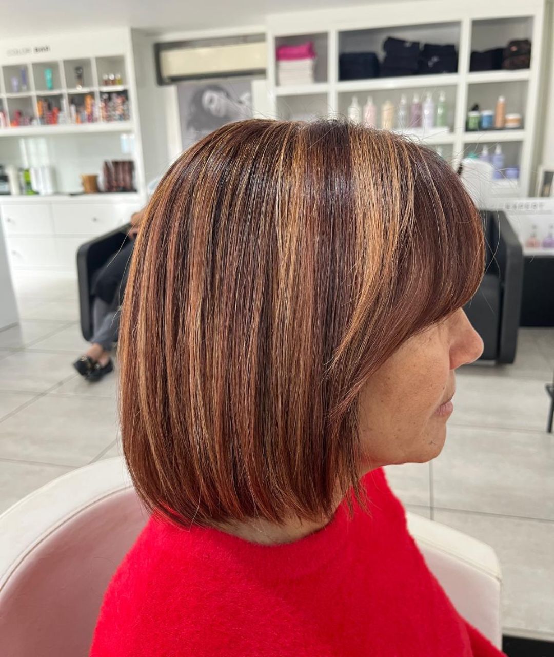 Mèches caramel carré